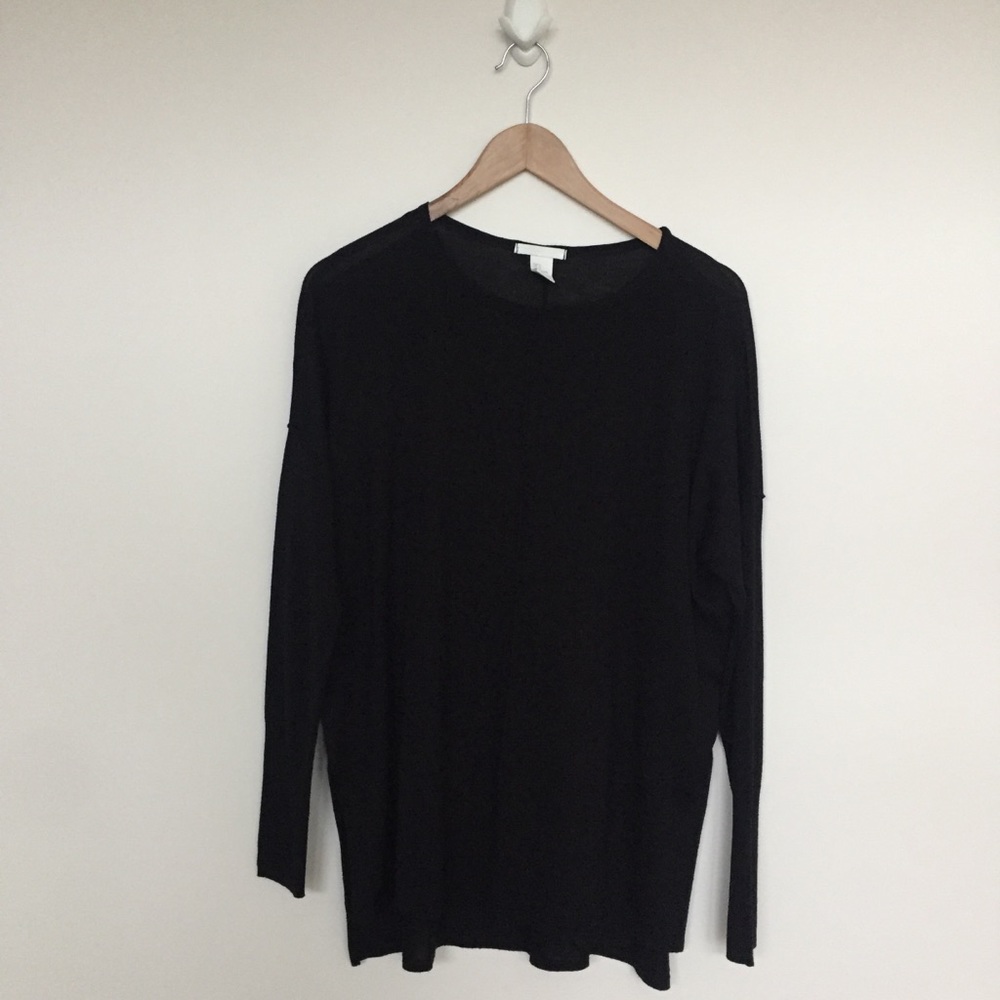 GUC Black lightweight sweater split hem tunic